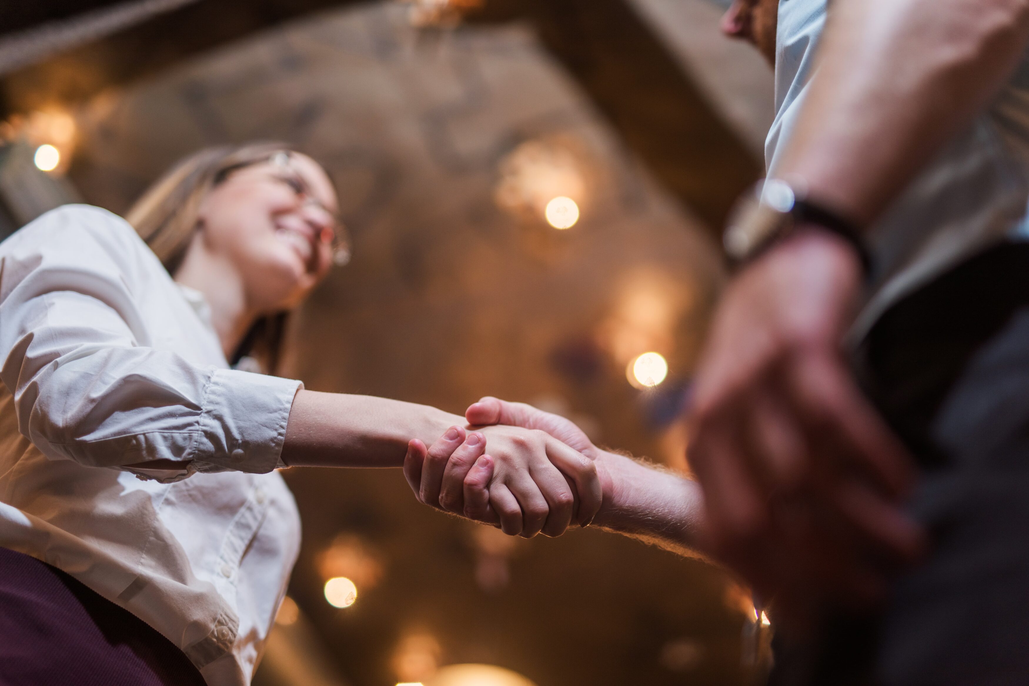 Handshake between two people