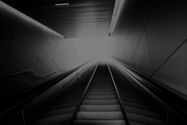 escalators go to a lighted exit to find new solutions