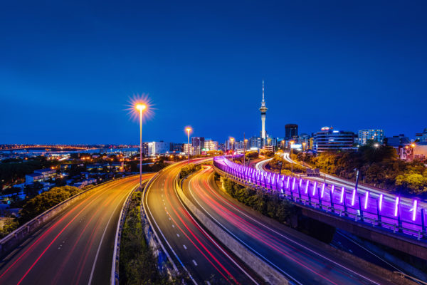 An Image of Highway Traffic at Night in New Zealand