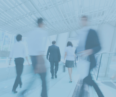 Motion image of Bravura Solutions staff walking at the corridors of the building