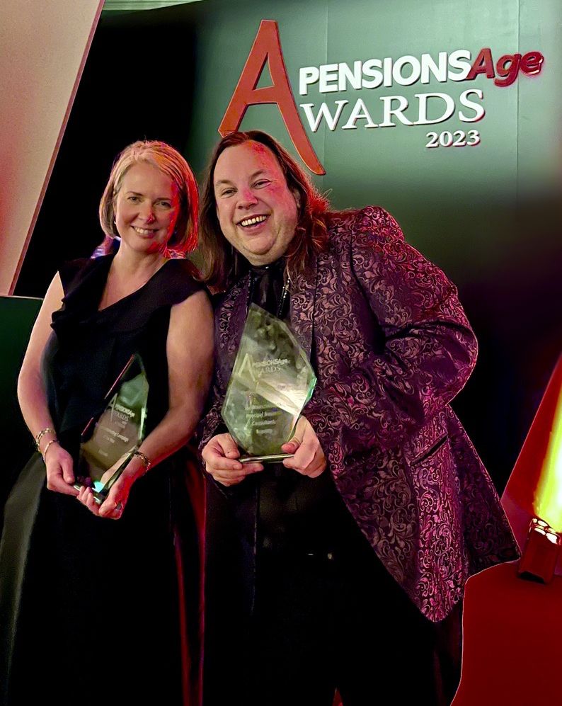 Trophies for Best Marketing Campaign led by Justine Pattullo and Pensions Personality of the Year for its principal consultant and pensions specialist, Jonathan Hawkins.